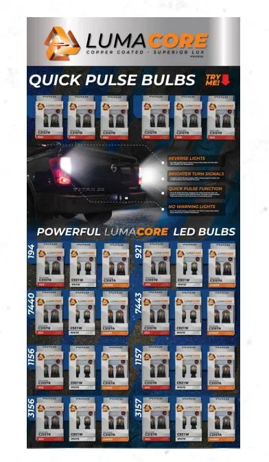 LUMAPOP-1 – PUTCO Point Of Purchase Display, One Set Of Each Light Bulb And Resistor Kit Display Wall Mount 48 Inch H...